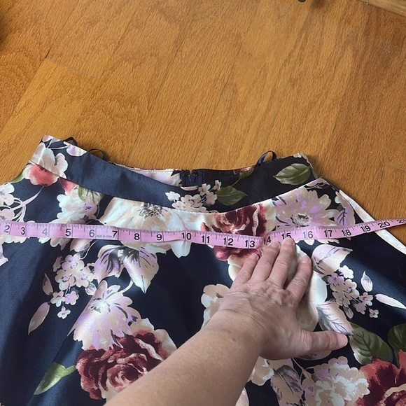 Jodi Kristopher Navy Blue Pink Floral Rose Tulle Petticoat Mini Skirt Junior 3 - Picture 6 of 8